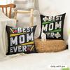 Best Mom Ever Cushion Cover Natural Linen Organic Fabric DoubleSided Printing Couch Pillow Covers Home Decor
