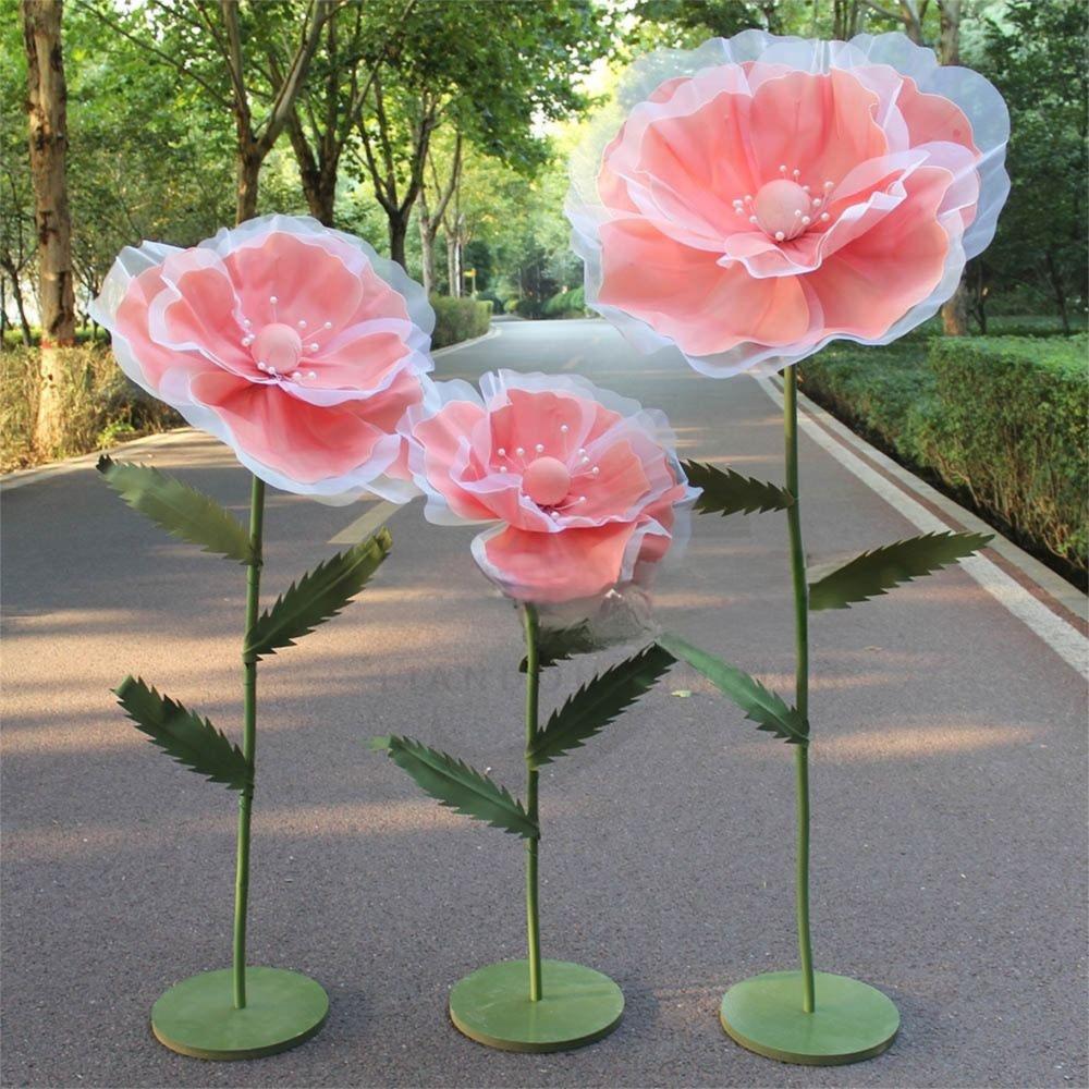 Moda 50cm Strada Matrimoniale Fiore Fiore Grande Riutilizzabile Oggetti di Scena Fotografici Simulazione Sfondo Fai da Te Fiori Finti Sfondo Matrimoniale