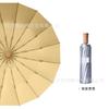 16 Bone Titanium Silver Folding Umbrella, Three-fold Retro Wood Handle Sun Protection and UV Protection Dual-purpose Sun Umbrella
