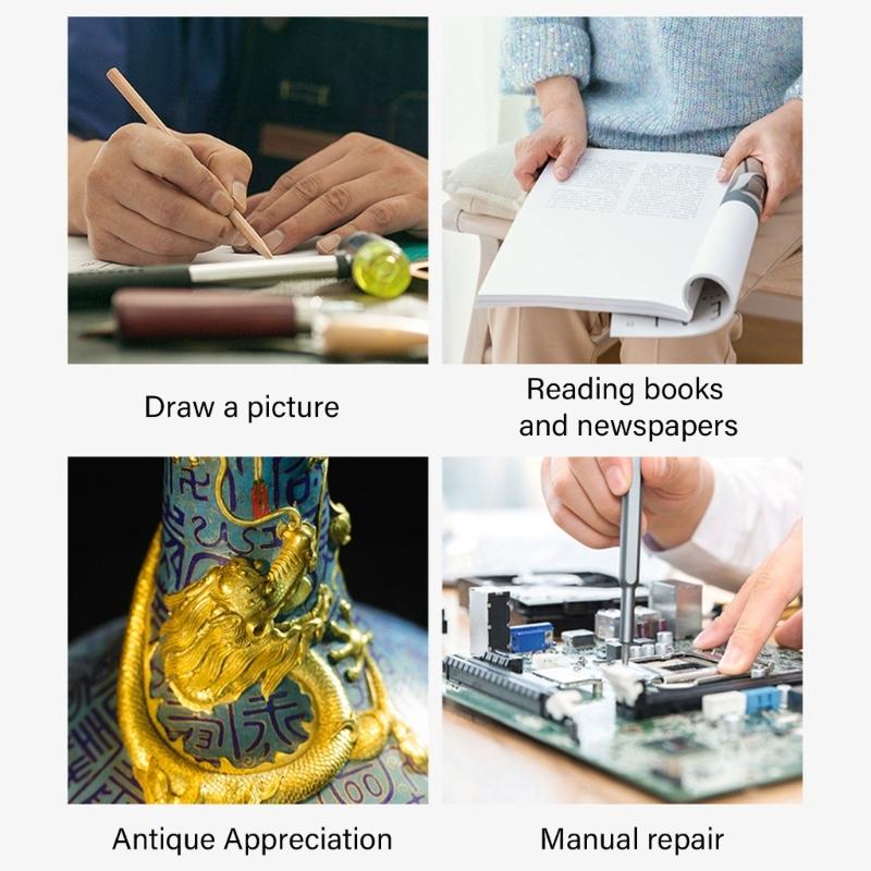 Handlupe 10x Vergrößerungsglaslinse für Schmuck Briefmarkeninspektion Vergrößerungslinse Lupe mit LED-Licht