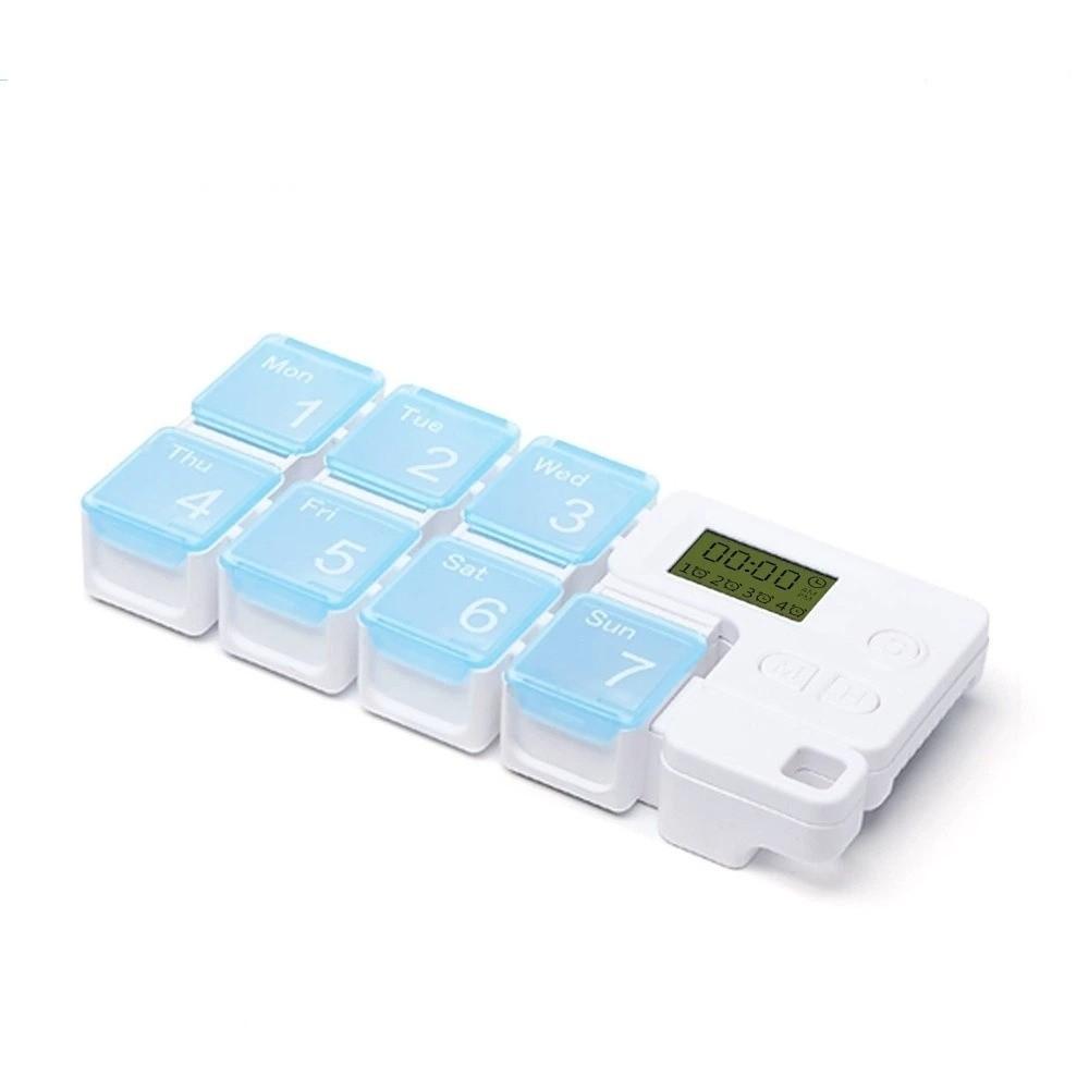 

Smart Reminder Weekly Pill Organizer Alarm Timer Pill Dispenser Smart Pill Organizer Electronic Timing Electronic Pill Organizer синий