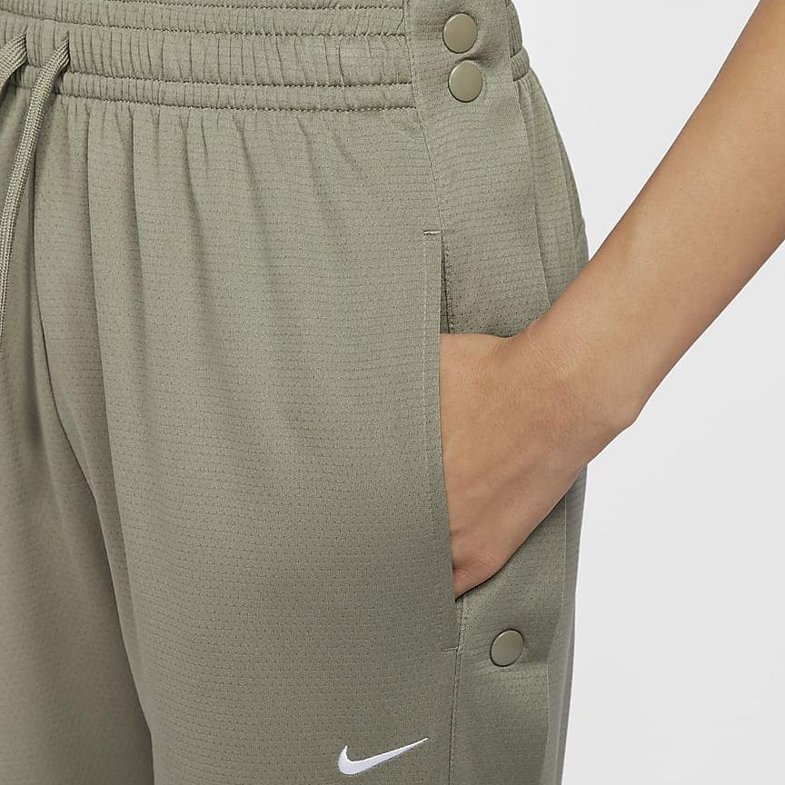 Nike Dri-FIT Embroidered Logo Quick-Dry Elastic Waist Mid-Rise Knitted Sports Pants Women Bottoms Light-Army-Green FV8478-320