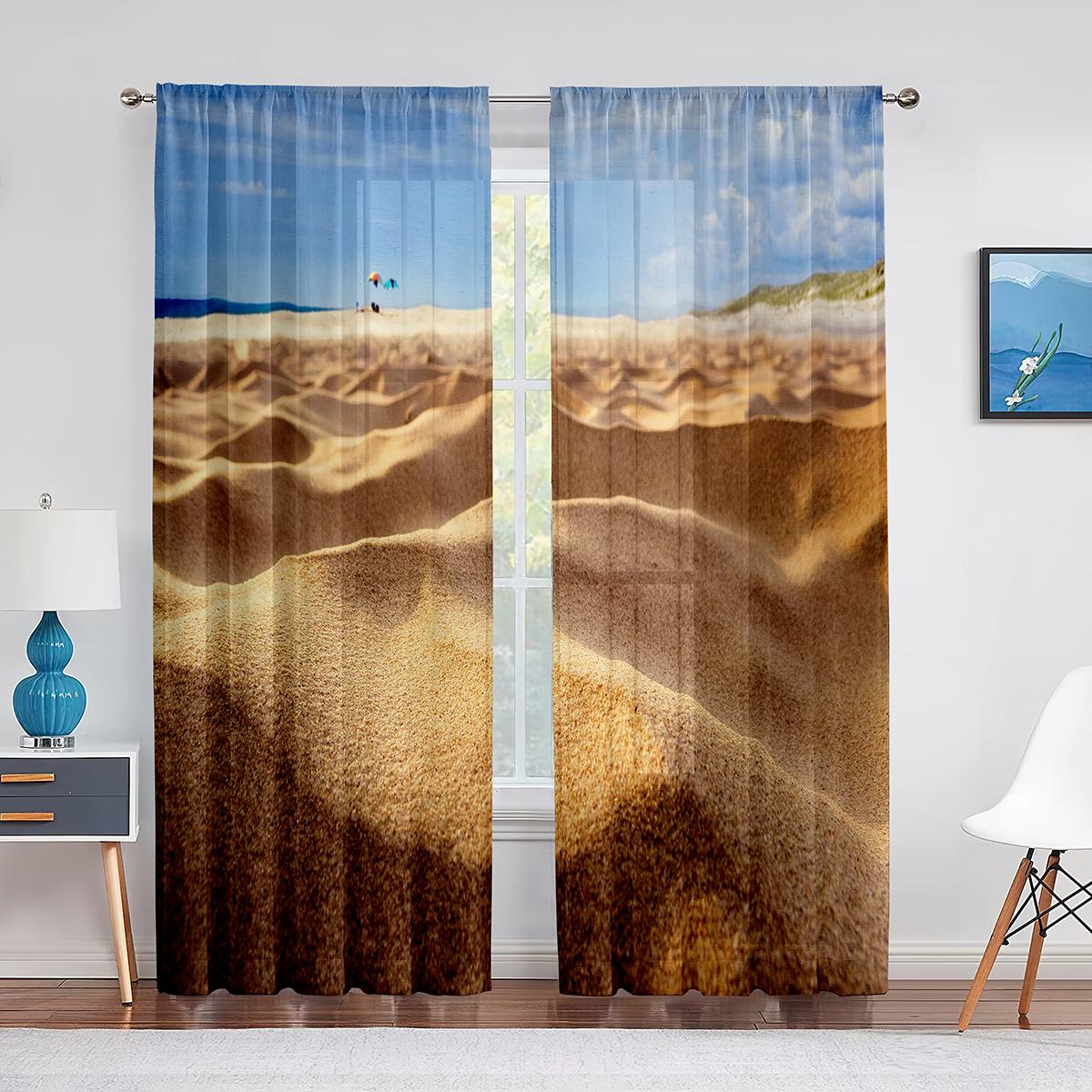 Океан Морской пейзаж Пляж Летний отдых Тема Тюль Шторы для гостиной Спальня Украшения — фото 2