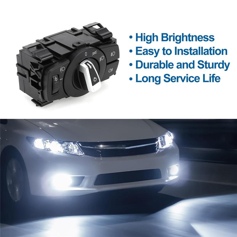 ABLZ-Fog Light Control Switch 61319169405 Headlight Switch Rotary For BMW 1 3 X1 Series E82 E88 E90 E91 E84 2008-2015