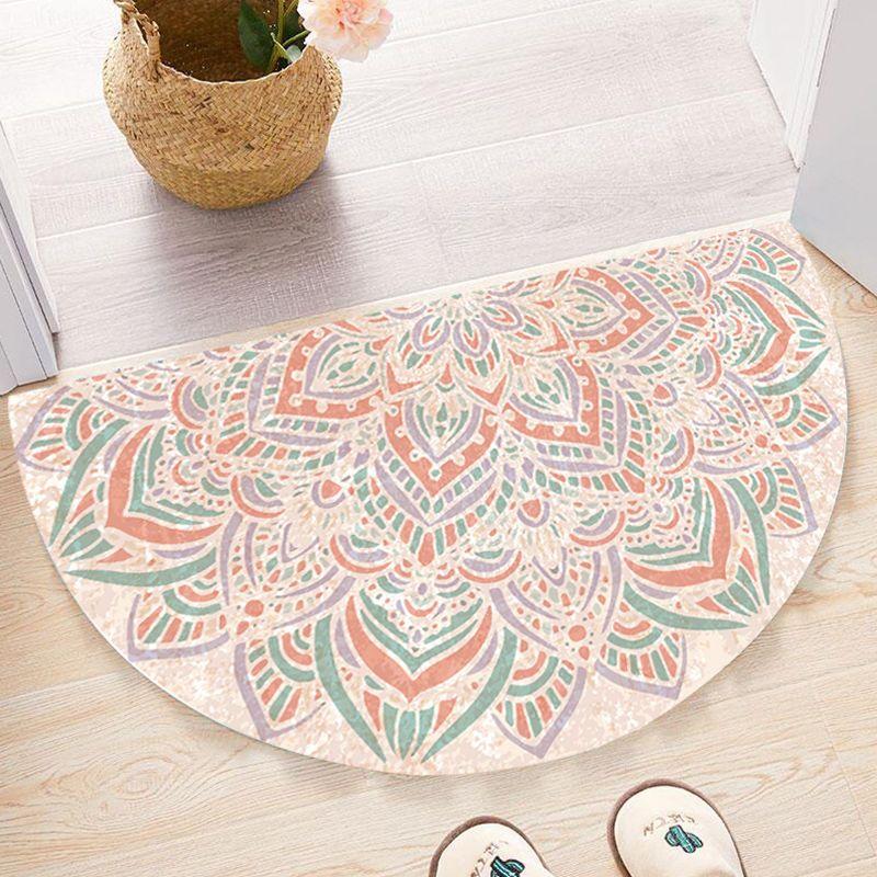 Nordic Entrance Doormat Anti Slip Floral Door Floor Mat Indoor Half Round Welcome Mat Bathroom Hallway Carpet Kitchen Area Rugs