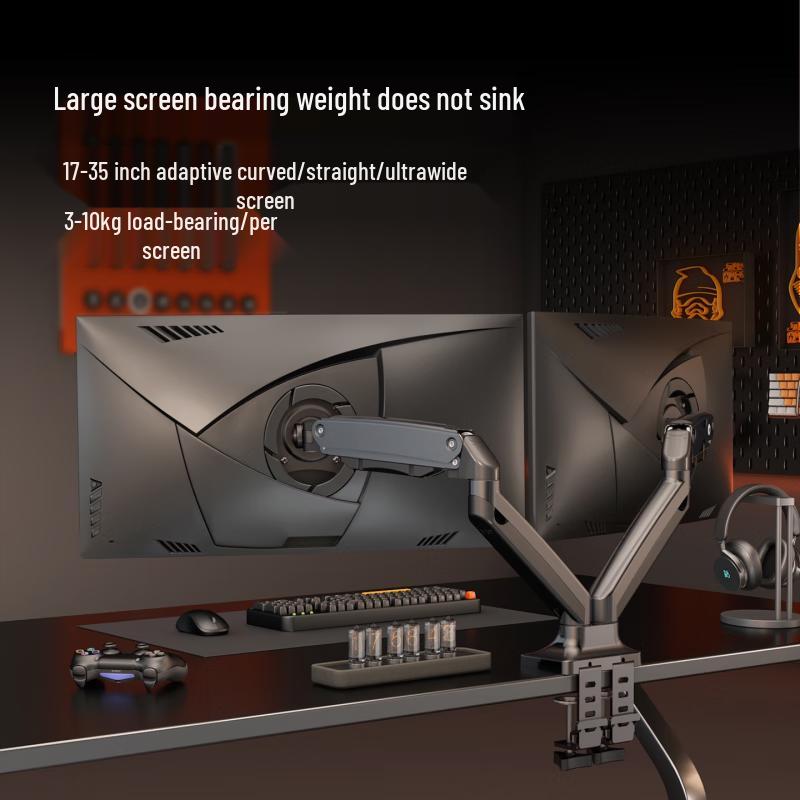 Dual Monitor Arm Desk Mount with Laptop Tray