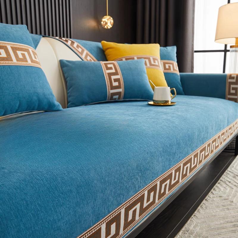Chinese Lace Chenier Sofa Cushion All Season Universal Anti Slip Sofa Cover Living Room Decoration Couch Mat Cover Towel