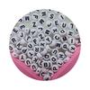7mm White Flat Black Letters 100pcs Coin Spacer Beads Acrylic Plastic Jewelry Making DIY Bracelet Necklace