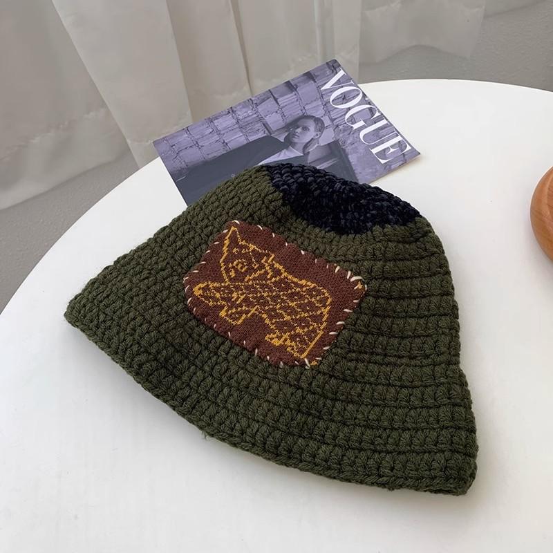 Hat Versatile Style Retro Sweet Womens Warm Knitted Fishermans Hatscaps