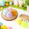 Easter Hanging Bunnies Ornaments Set of 12,Colorful Bunnies Ornament for Tree Decorations Easter Plush Rabbit Ornament