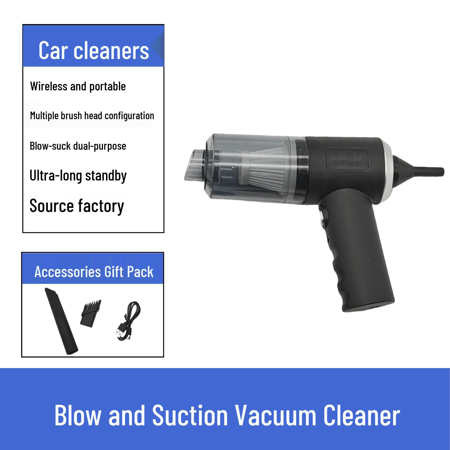 High-Power Wireless Handheld Car Vacuum - Dual-Purpose Blow & Suction for Home and Car Use