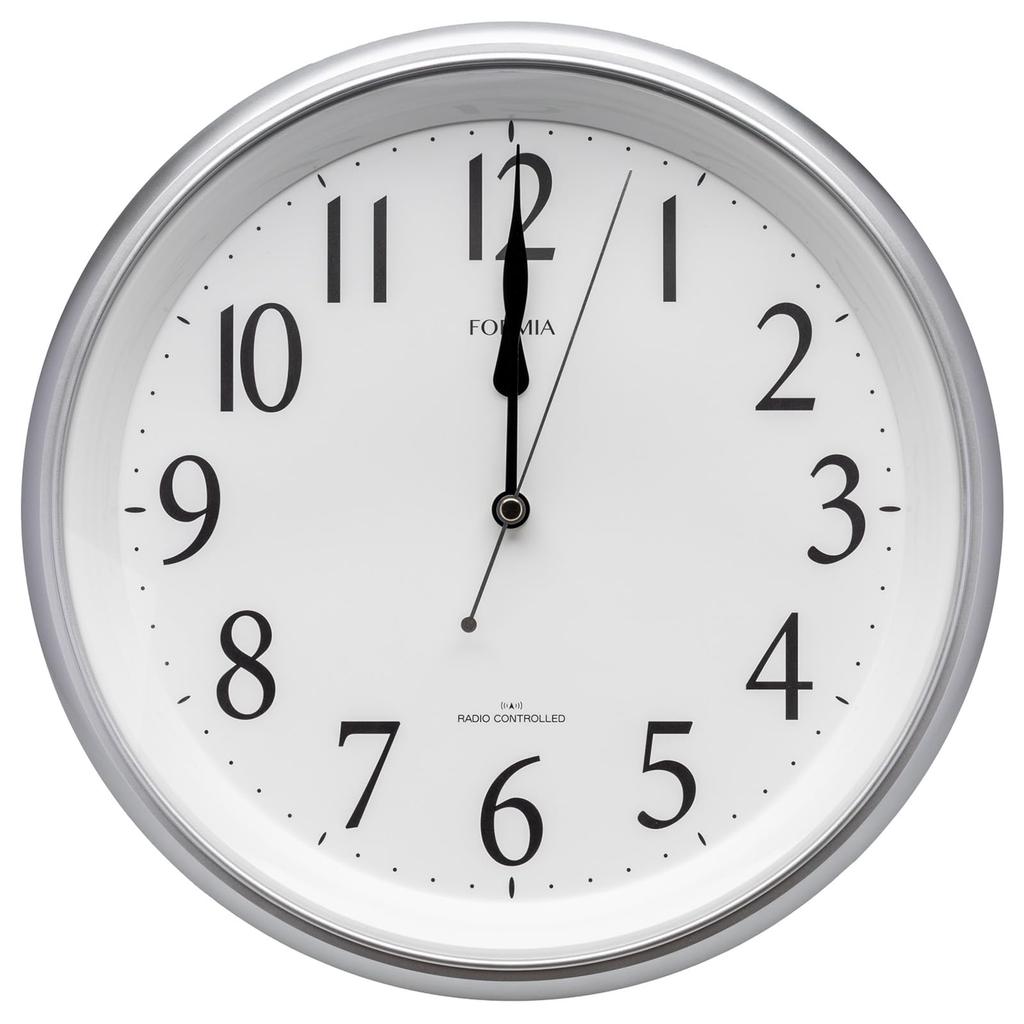 Formia Wall Clock Easy To Automatic Nighttime Light Brightness Nighttime Second Hand Day Hodogaya Electronics Silver Radio-Controlled - Read,