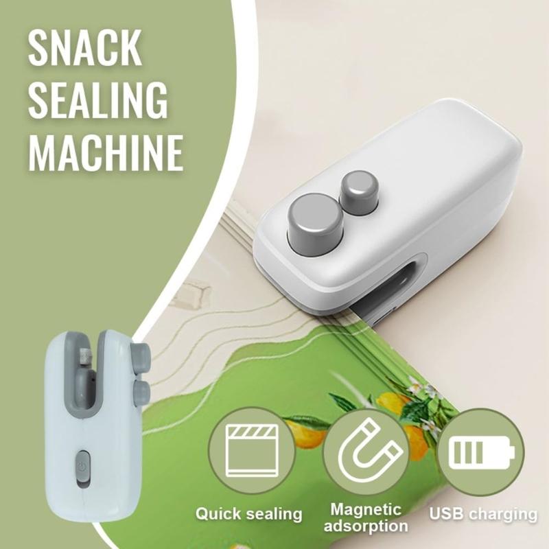 Small Portable Snacks Sealer Manual Sealing Tool for Food Preservations Portable Tool Suitable for Home and Office Use