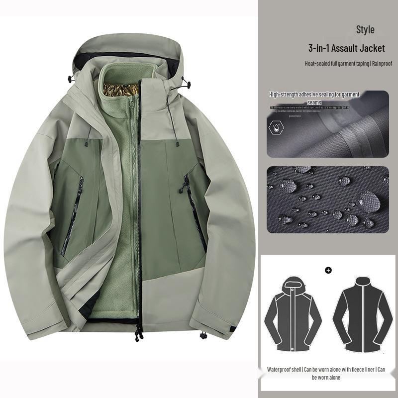 Women's 3-in-1 Windproof Waterproof Fully Sealed Logo Workwear Jacket