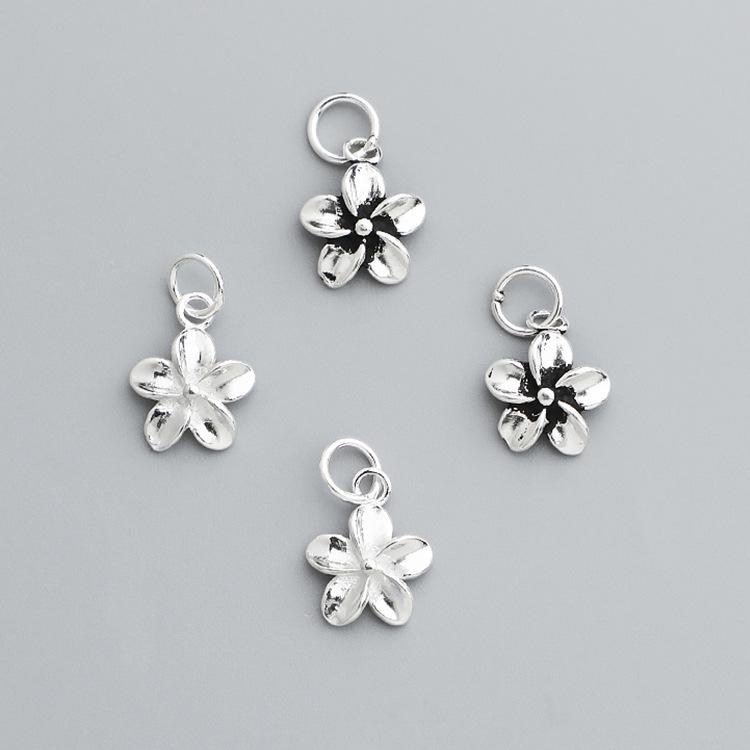 S925 Gümüş Çiçek Kolye DIY Boncuklu İp Bileklik/Kolye Takı Aksesuarı