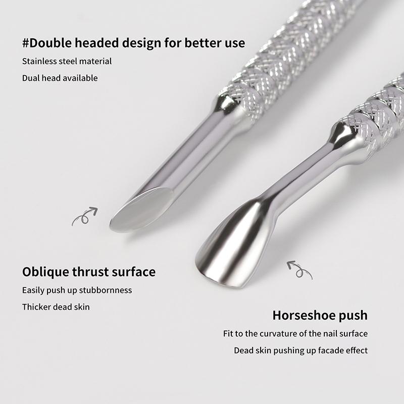 Style Double-Ended Nail Pedicure Stainless Steel Dead Skin Push Remover Cleaner Care Tool