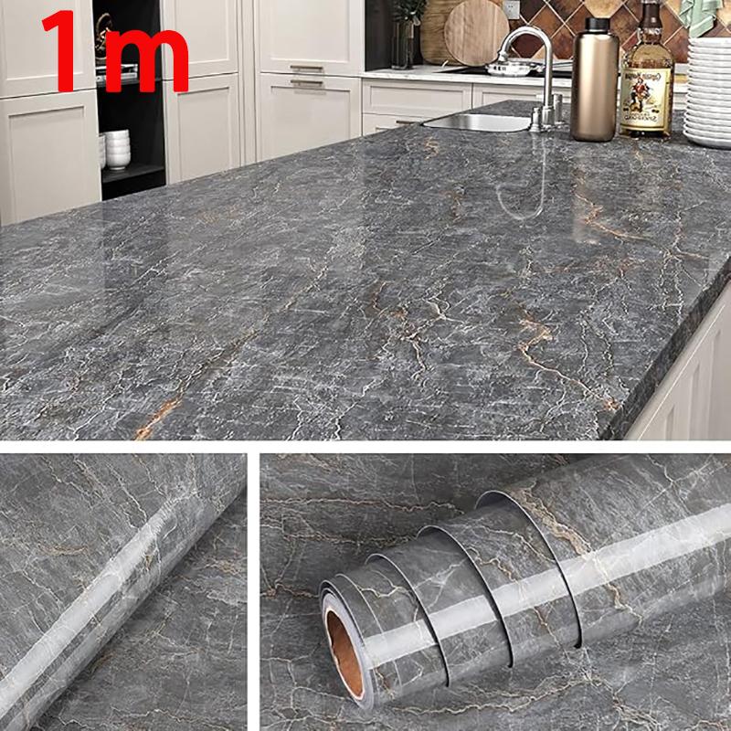Marble self-adhesive kitchen wall sticker waterproof and stain resistant 0.40m PVC wallpaper