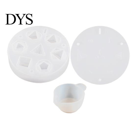 Silicone Dice Mold 3D with 7 Grids for DIY Making Irregular Multi-sided Digital Faux Crystal Game Props Ideal Gift Lovers Reusable