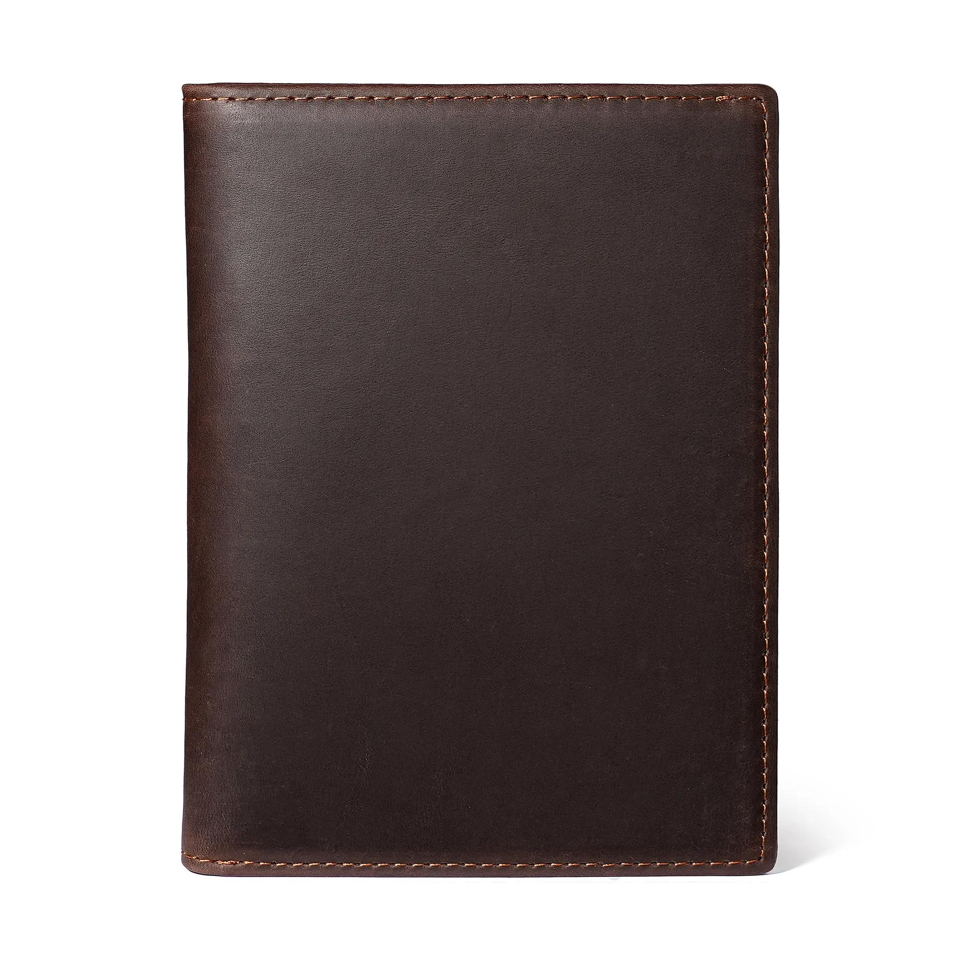 

Crazy Horse Leather Passport Bag Card Holder Retro Card Case Man Women Long Wallets Men Cowhide Business Travel Passport Holder кавовий