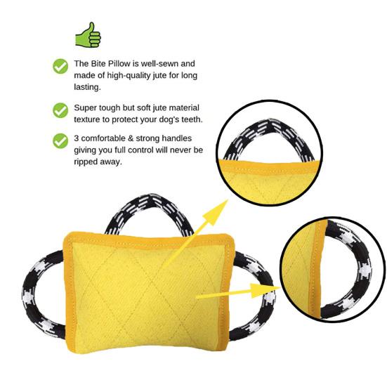 Dog Tug Toy Bite Resistant Exercise Trainings Interactive Play Toys Flax Dog Training