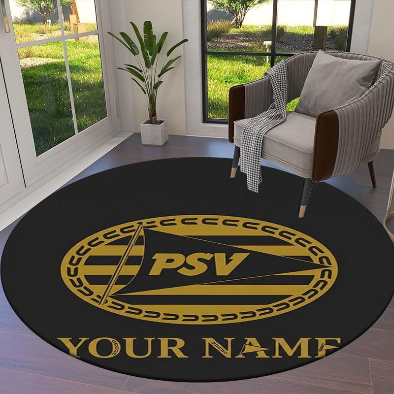 Philips Sport Vereniging Custom Name Round Area Rug,Carpet Rug for Living Room Bedroom Sofa Playroom Decor,Non-slip Floor Mat