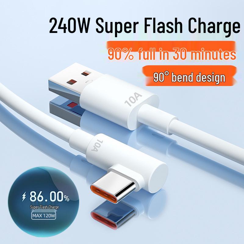 Game Elbow 240W Type-C Fast Charging Cable for Huawei Honor - Car Compatible