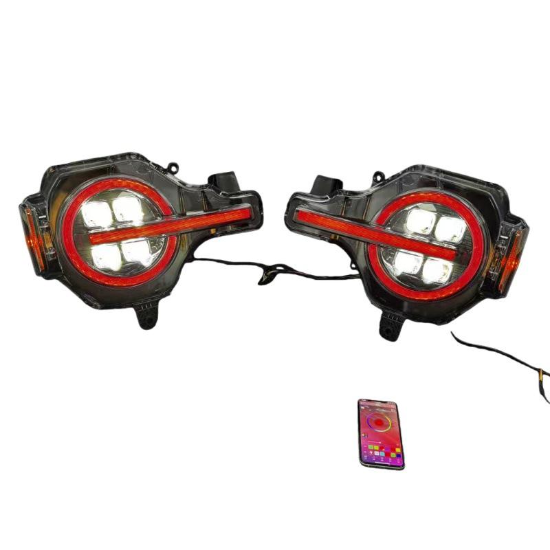 Ford Bronco 20-24 LED Headlight Assembly with Four-Lens DRLs & Turn Signals