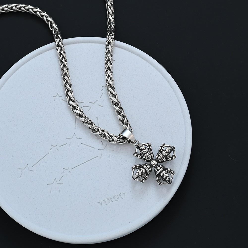 Collana Pendente Pestello Vajra Incrociato Stile Cinese Femminile Alto Senso Nicchia Vento Freddo Catena Clavicola