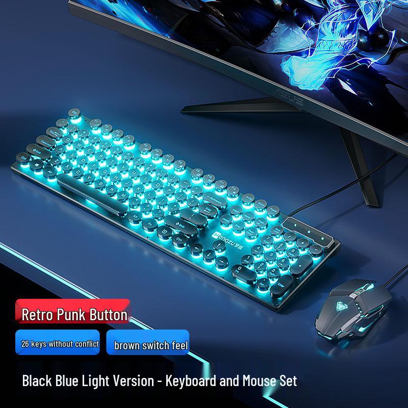 True Silent Mechanical-Feel Gaming Keyboard, Mouse & Headset Set