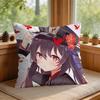 Cute Hu Tao Genshin Impact Cushion Cover Square Short Plush Pillow Case Living Room Sofa Home Decor Funda X