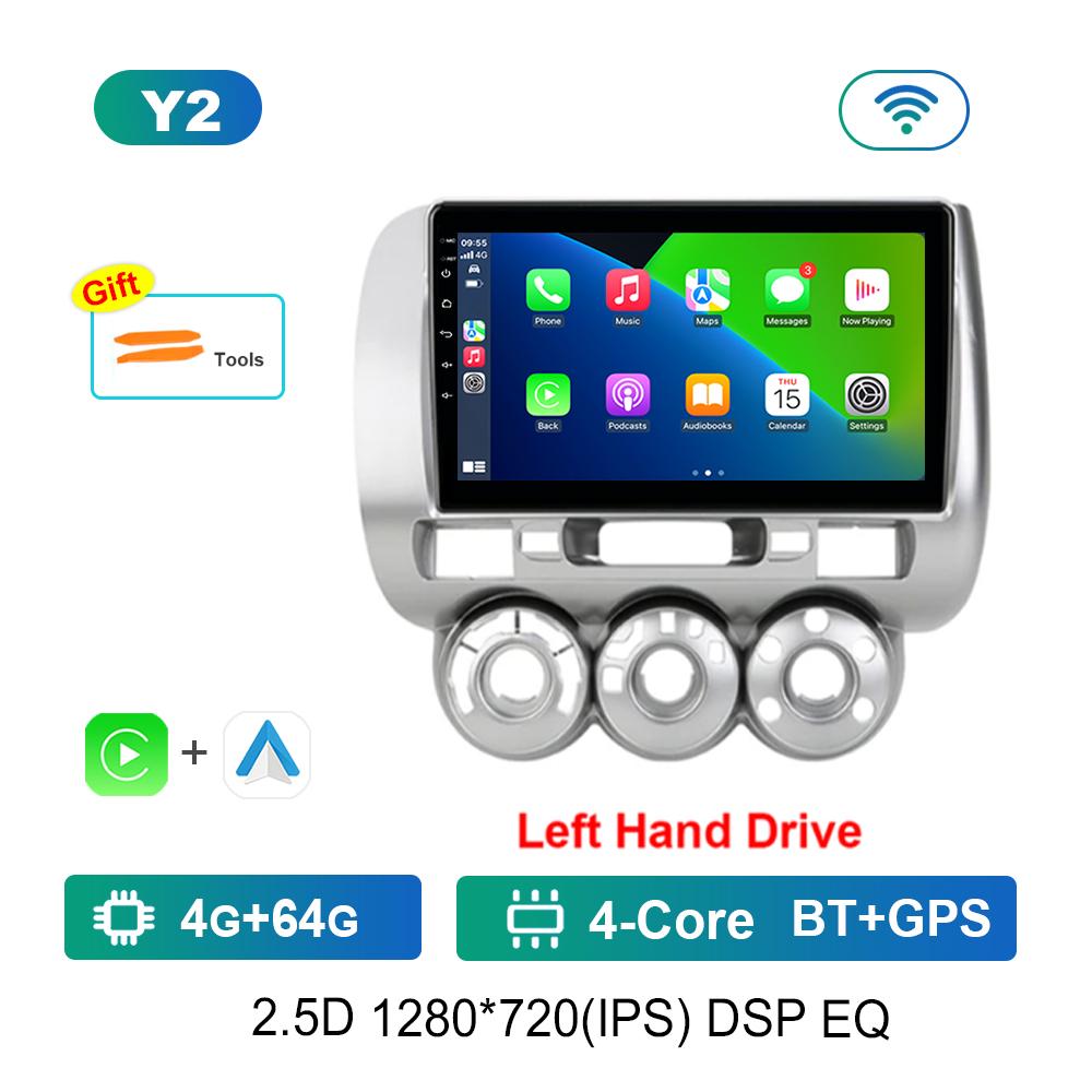 Left Hand Drive 9'' for Honda Jazz 1 GD 2001 - 2008 Car Radio Multimedia Player Android Intelligent System GPS Navi WiFi+4G BT