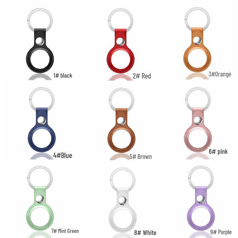 Leather Keychain Case for Apple AirTag - PU Protective Shell and Storage Belt