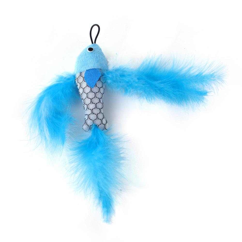 Cat Feather Toy Accessories False Mouse Worm Toy with Bell Kitten Cat Toys Interactive Replacement Refill Foam Ball Training