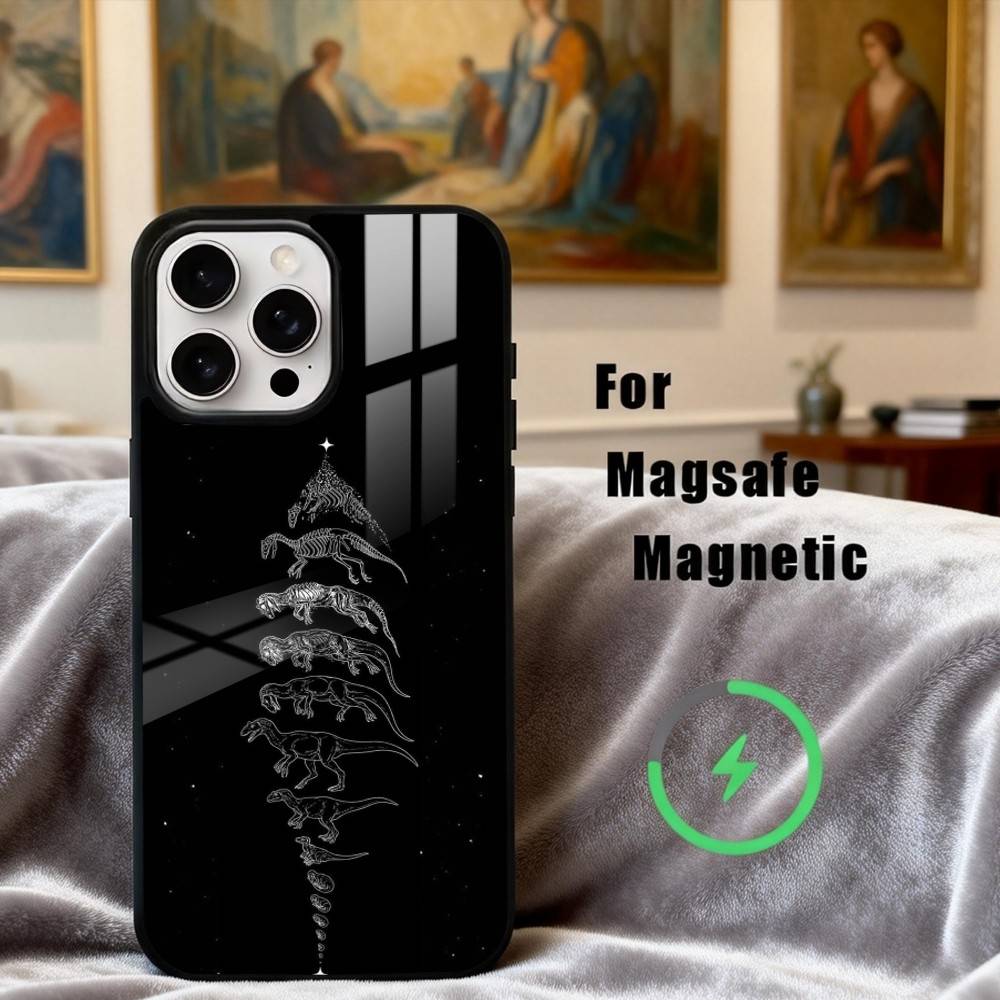 Cool D-Dinosaur Art  Phone Case For iPhone17,16,15,14,13,12,11 Plus,Pro Max Magnetic For Magsafe Wireless Charging