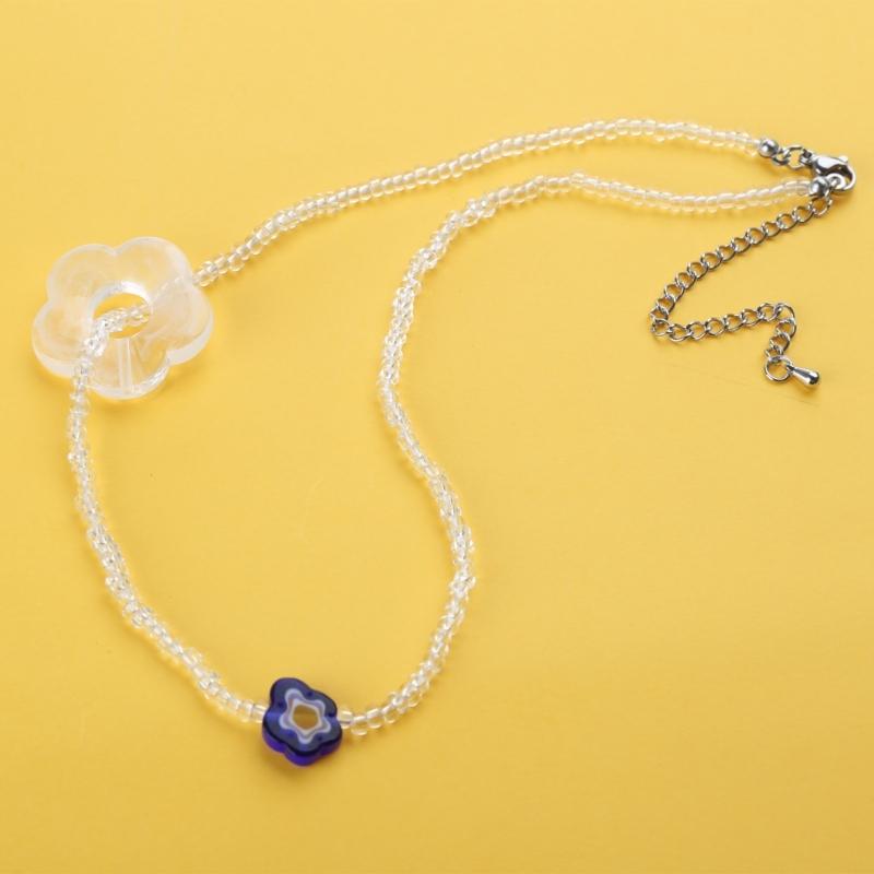 Flowe Beaded Choker Pendant Necklaces Beaded Chain Choker Jewelry Party Jewelry Jewelry Gift Resin Material for Women