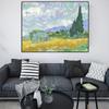 Pole pszenicy z wrażeniem cyprysu Van Gogh reprodukcja obrazu olejnego na płótnie obraz olejny Wall Art