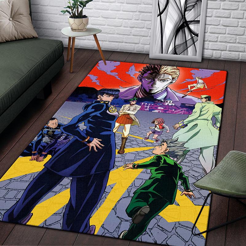 Jojo Anime piękny obraz dywan do salonu duży dywanik czarny miękki dywan maty do dekoracji domu dywaniki Boho piknik