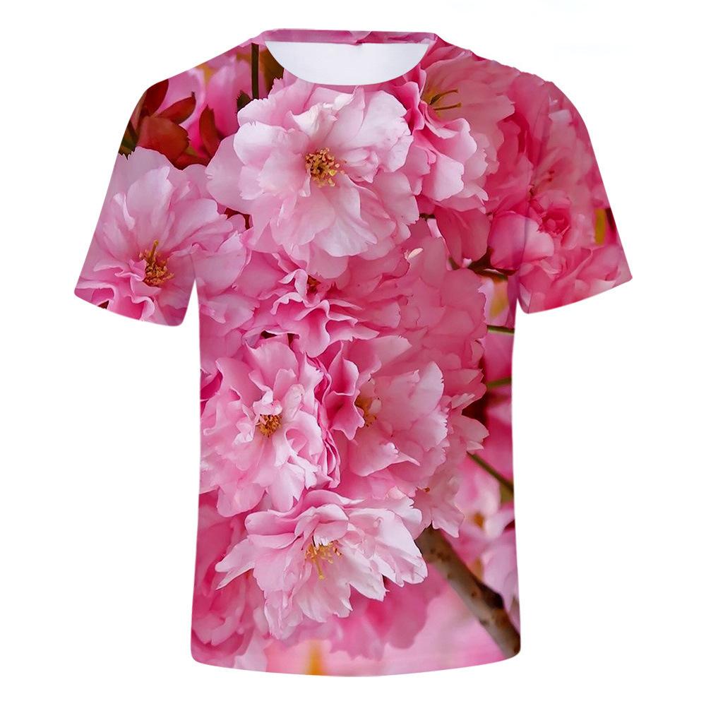 Rose Flower T-Shirts Floral 3D Print Men Women Hip Hop O-Neck Short Sleeve T Shirt Oversized Harajuku Y2k Tops Tees Kid Clothing