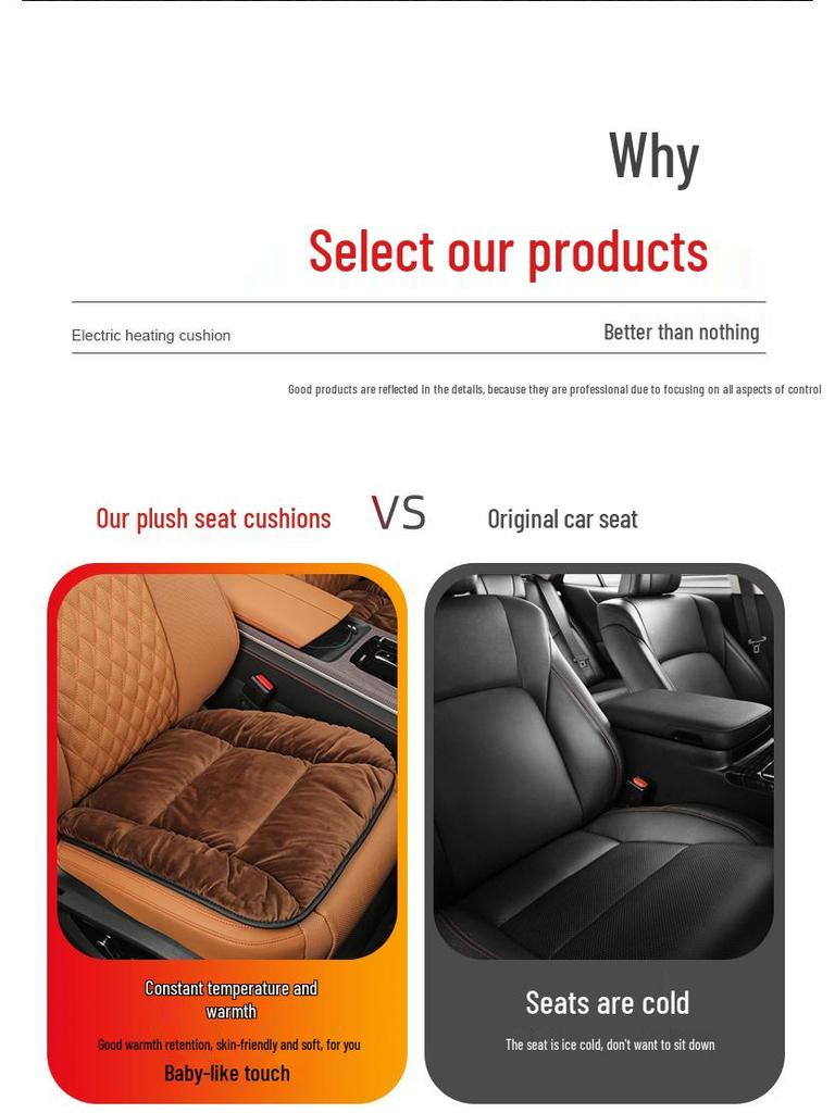 Winter Plush Car Seat Cushion Set: Thickened Warm Three-Piece Short Plush for Rear Row