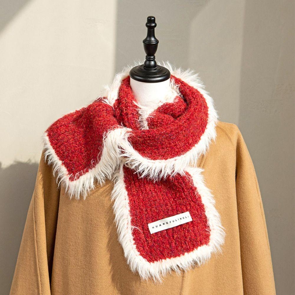 Thick Plush Long Scarf Soft Luxury Wraps Shawl Vintage Ladies Neck Warmer Scarves  Outdoor Warm