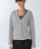 Masimodutti Striped V-Neck Knit Sweater
