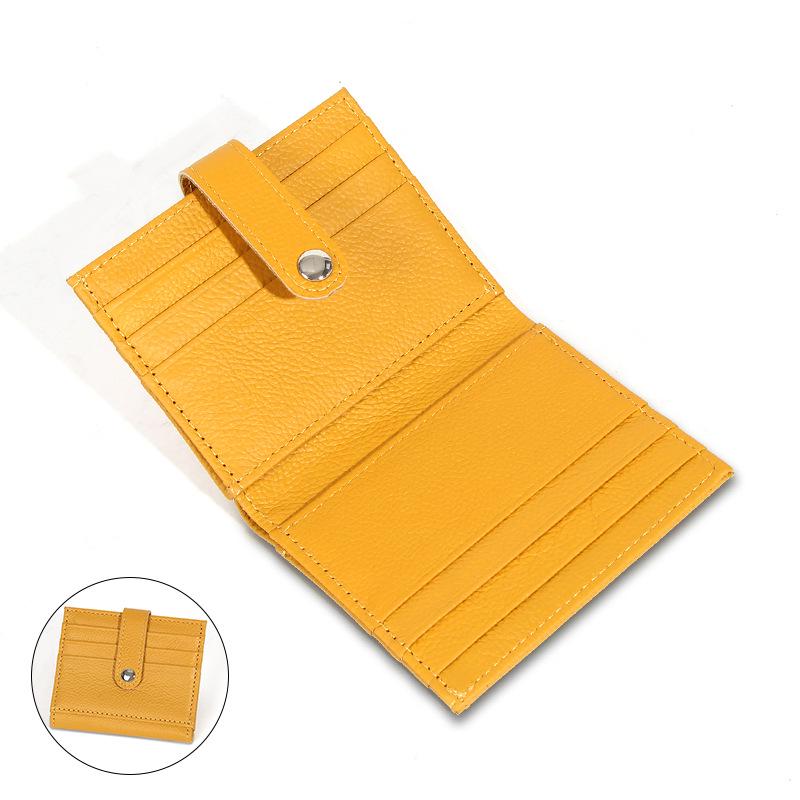 Damen Geldbörse aus echtem Leder, Bifold - Koreanischer Stil, Weiches Rindsleder, Mehrere Kartenfächer