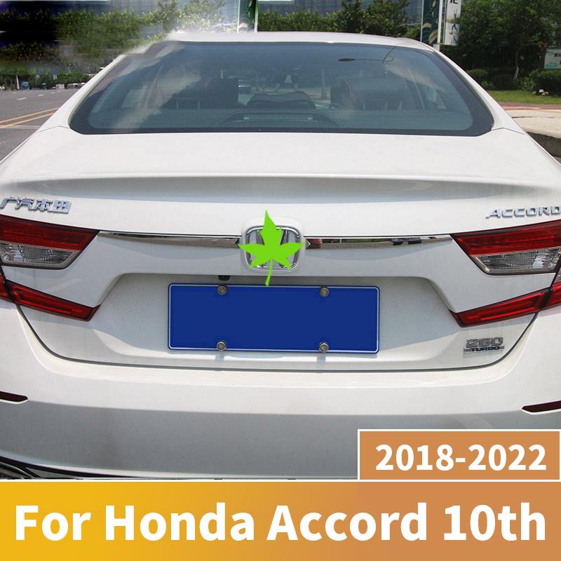 For Honda Accord 10th 2018   Stainless Steel Car Rear Trunk Protector Trim Cover Tail Box Door  Lid Sequin sticker