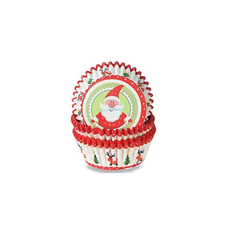 100Pcs Christmas Cupcake Paper Cups Muffin Cupcake Liners Merry Cake Mold Baking Home Decorations
