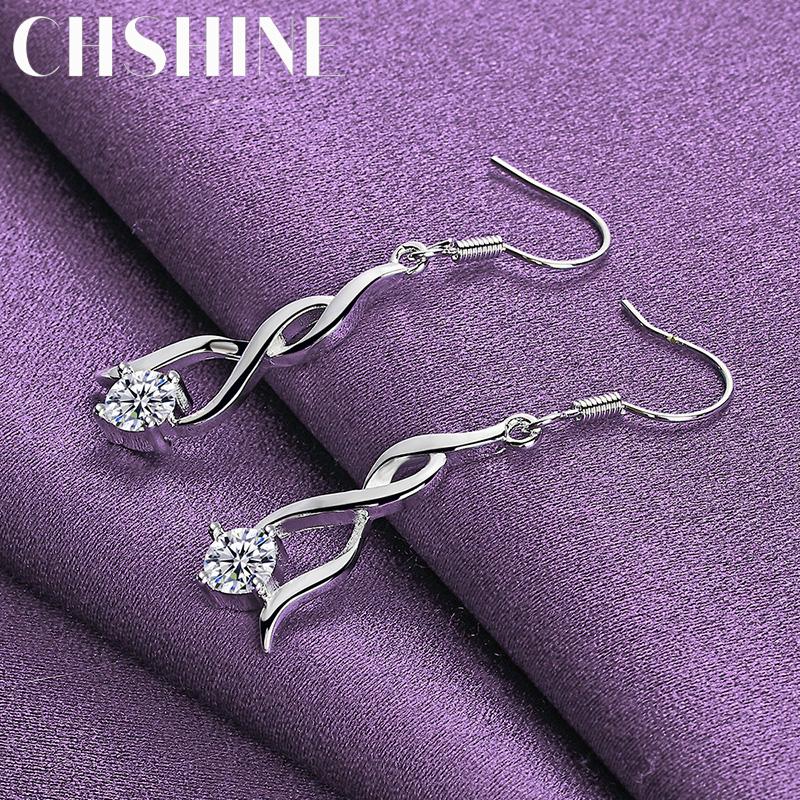 CHSHINE 925 Sterling Silver Charming Zircon Earrings For Women Fashion Jewelry
