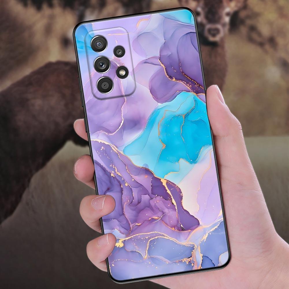 Watercolor Abstract Marble Pattern Phone Case For Samsung Galaxy A57 A56 A37 A55 A36 A26 A54 A52 A35 A34 A17 A16 A15 A07 Cover