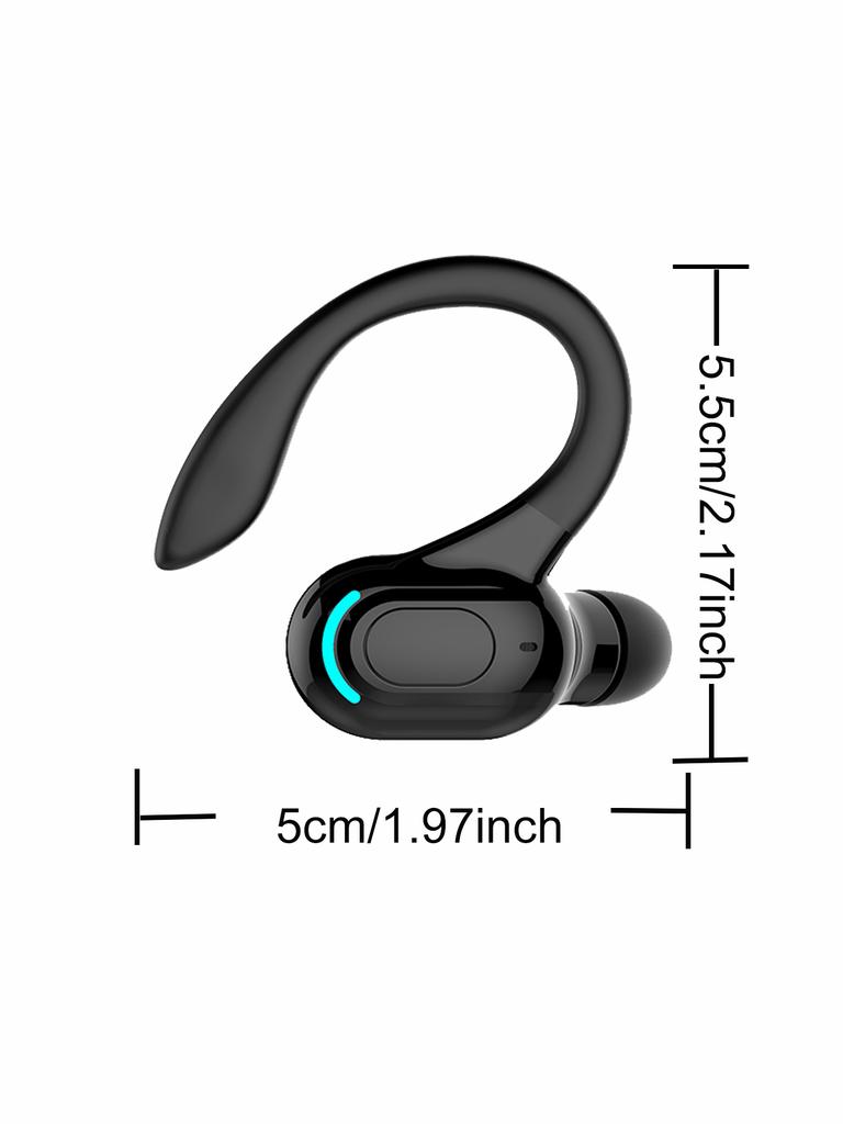 1PC Bluetooth 5.2 Wireless Earphone Ear Hook Mini Business Headphone HIFI Bass Noise Cancelling Sports Gaming Earbuds