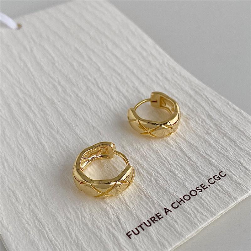 Plated U Shape Brushed Frosted Hoop Earrings For Women Thick Minimalist Korea Earring Fashion Jewelry