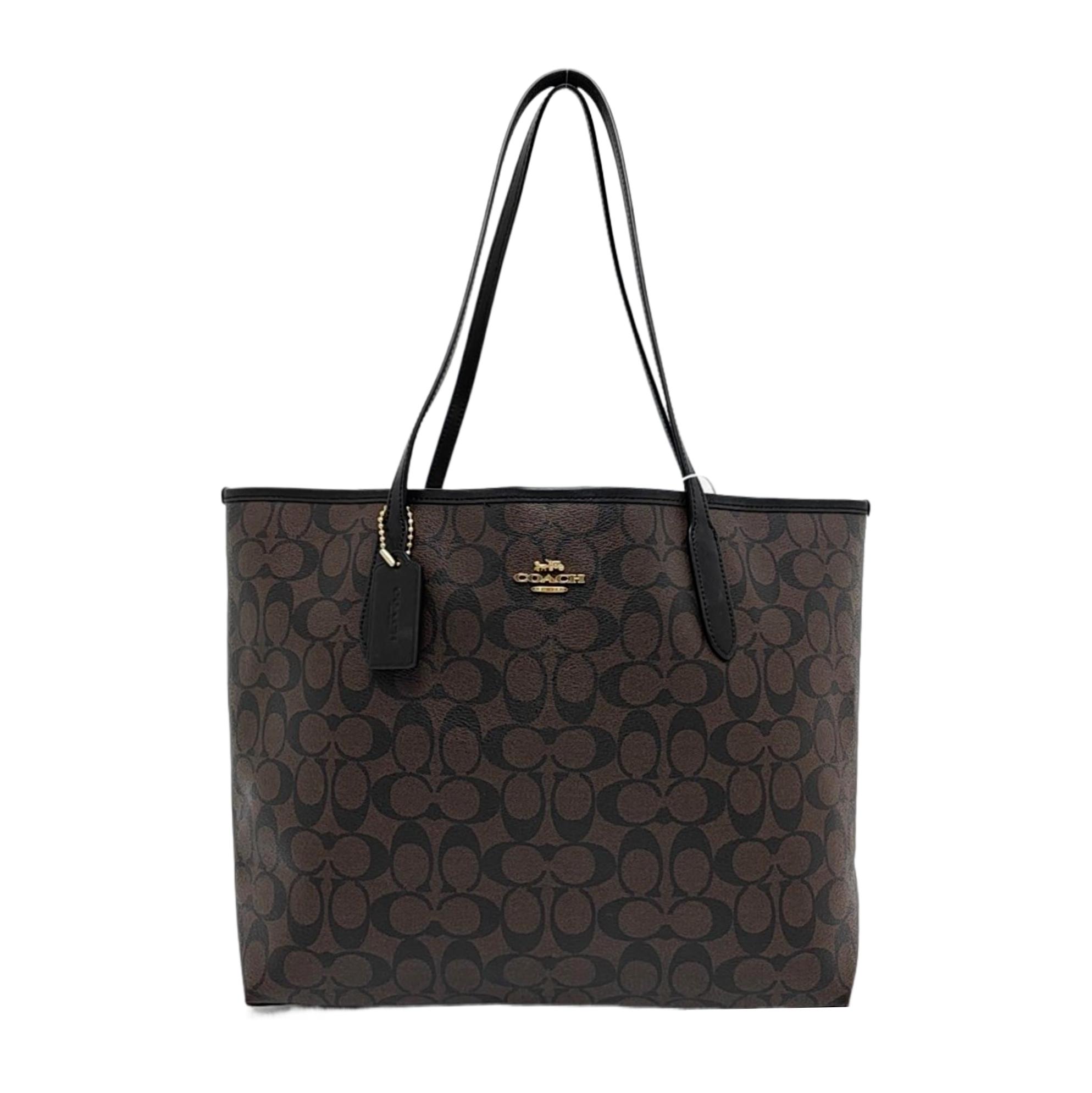 [Pre-Owned] City 33 Classic Monogram Logo Faux Leather Tote Bag - Excellent #FR714A ONE SIZE