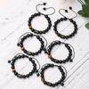 Black Diamond & Tiger Eye Beaded Adjustable Couple Bracelet - Men's Jewelry